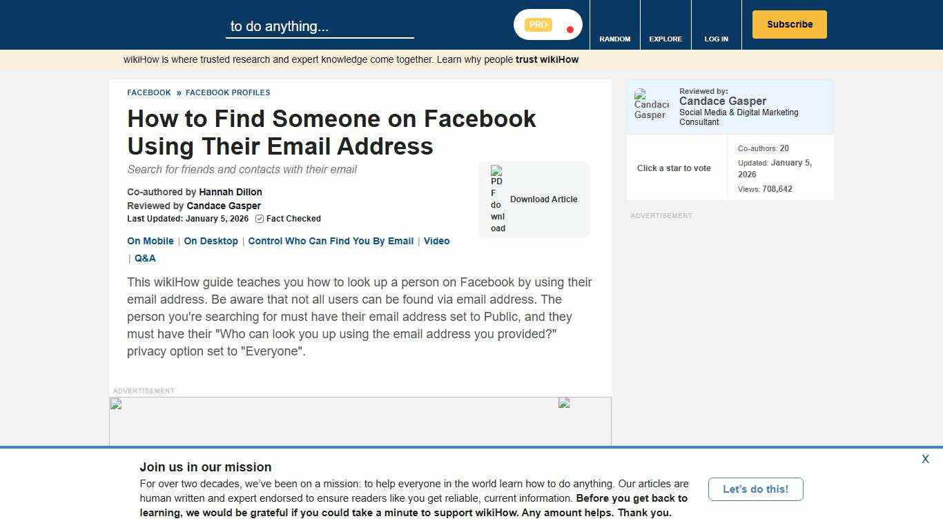 How to Use an Email Address to Find Someone on Facebook